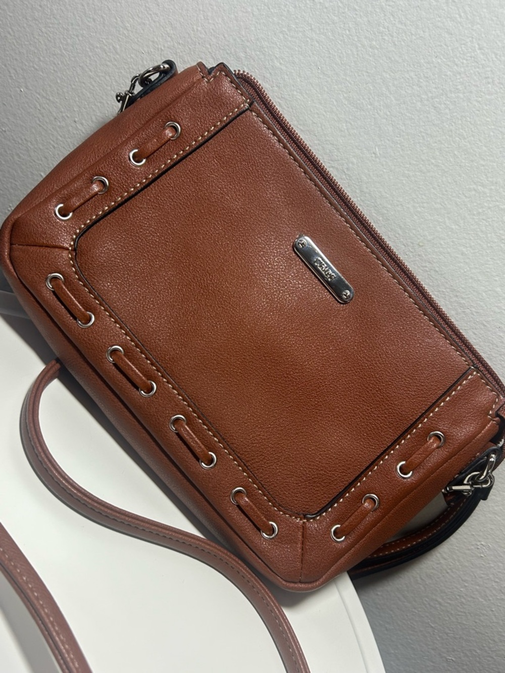 Chaps Brown Interior Leather Crossbody